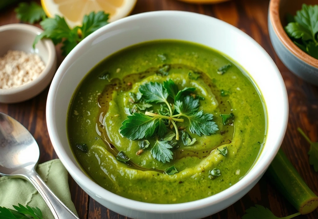 Soupe détox aux légumes verts